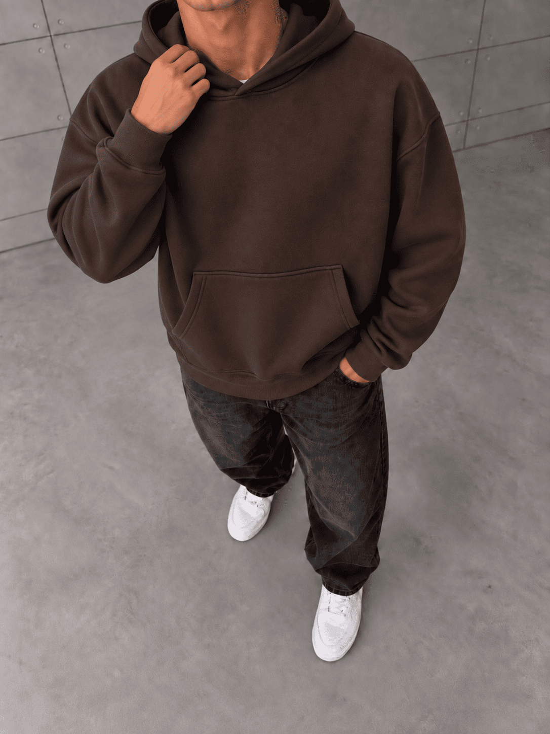 Basic Kahve Hoodie