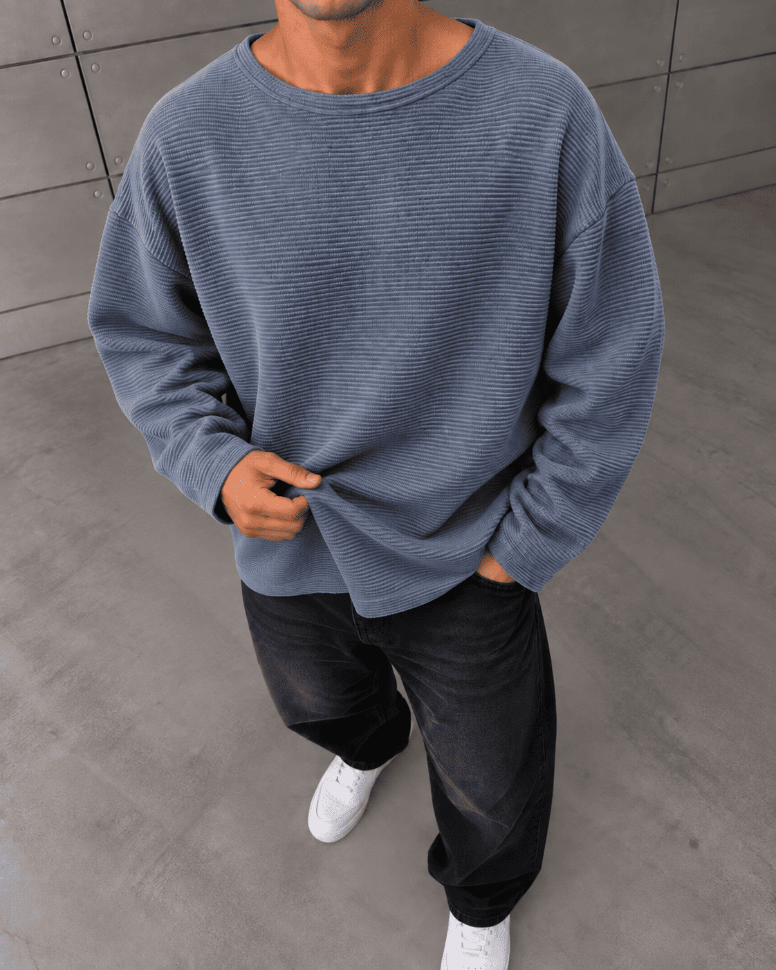 Waffle Bebe Mavi Sweatshirt