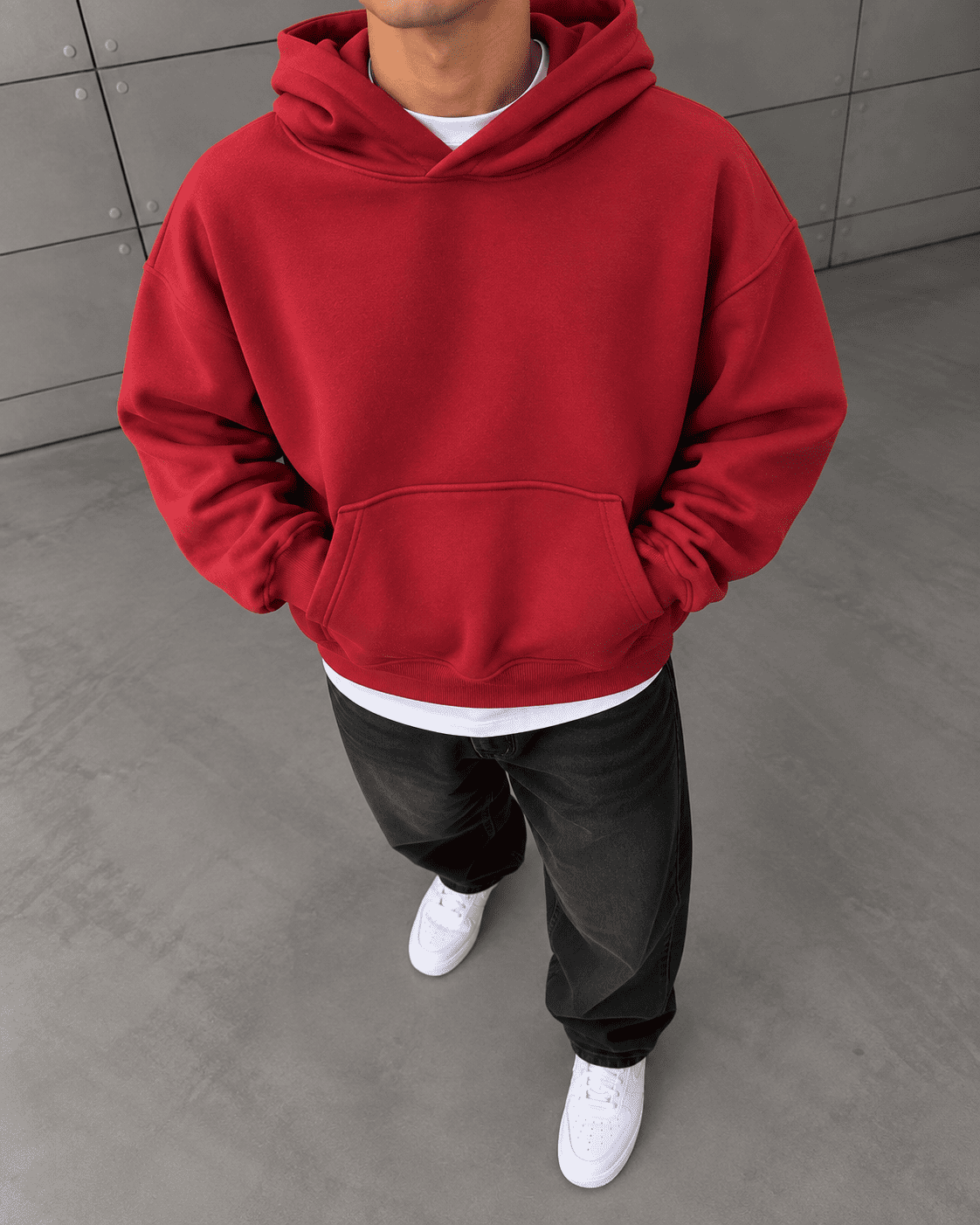 Basıc Bordo Hoodie