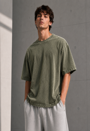 ASİT YIKAMA T-SHIRT - NEFTİ